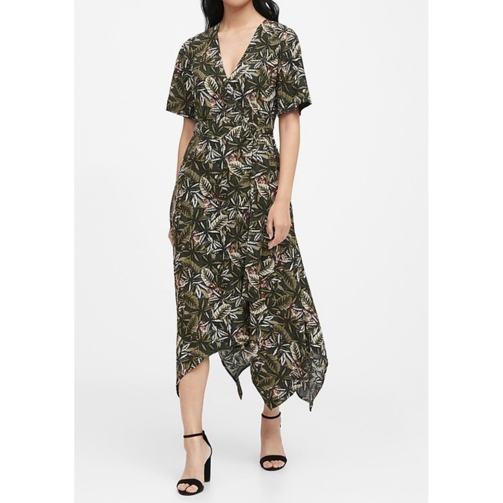 Banana Republic Size 6 Tiger‎ Handkerchief Belted Wrap Dress Vacay Resort Beach